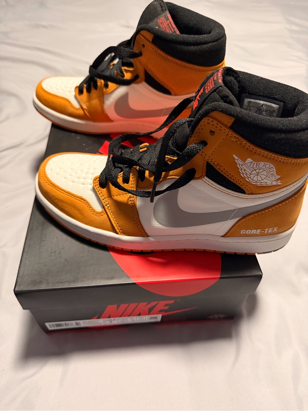 Nike Kids High-Top Sneakers in Orange, White & Black